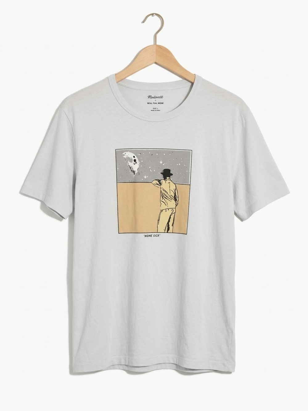 Madewell x Real Fun Wow Home Sick Graphic Tee L Desertcore Artsy Indie